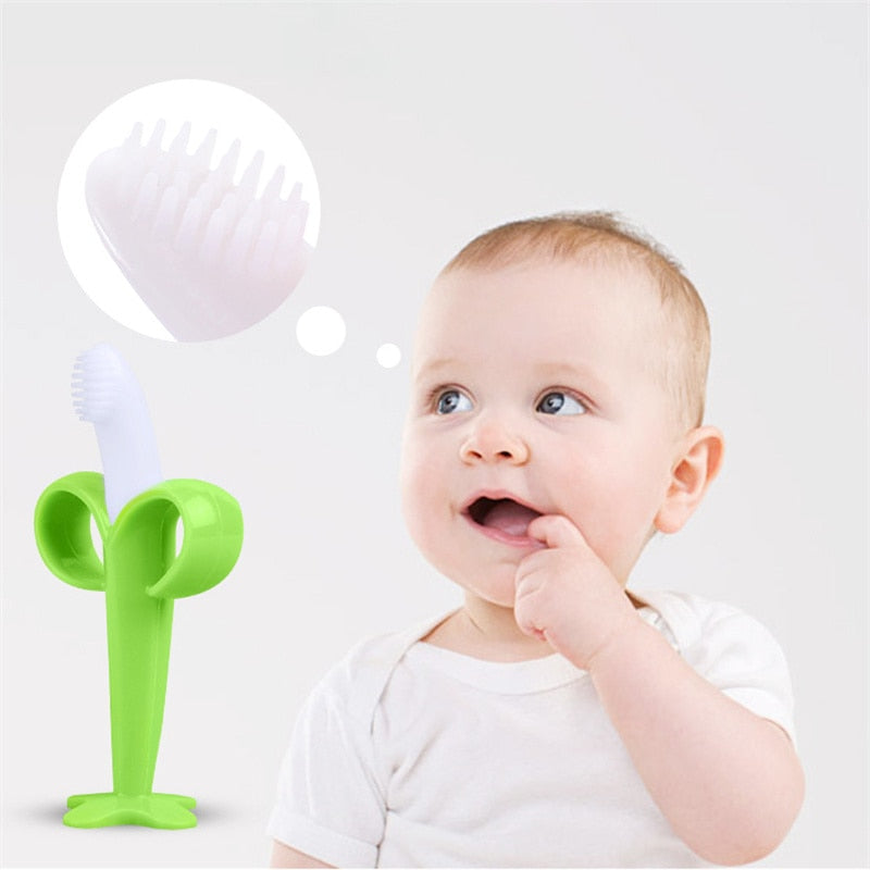 Cepillo de dientes de entrenamiento de silicona para bebé