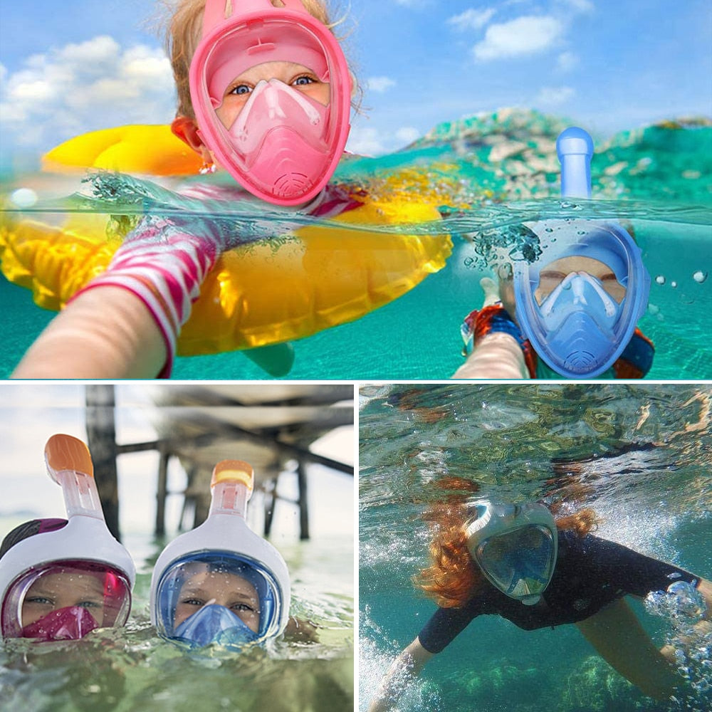 Conjunto de máscara de natación para niños, máscara de respirador para buceo