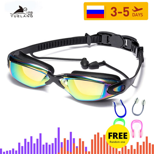 Gafas de natación profesionales, gafas de natación con tapones para los oídos, Clip para la nariz