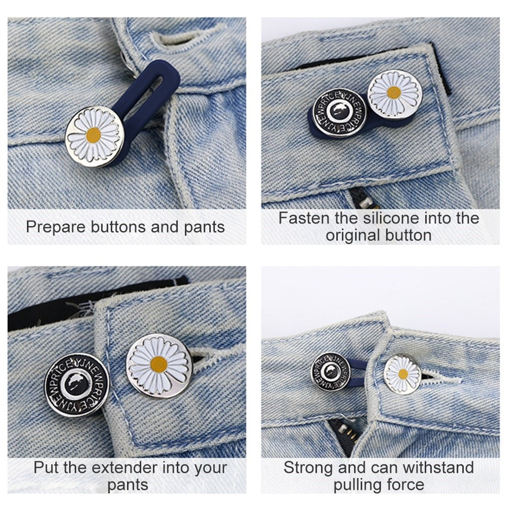 Extensores mágicos de botones de Metal, duplica la vida de tu ropa, para reparar pantalones vaqueros, camisas, chaquetas