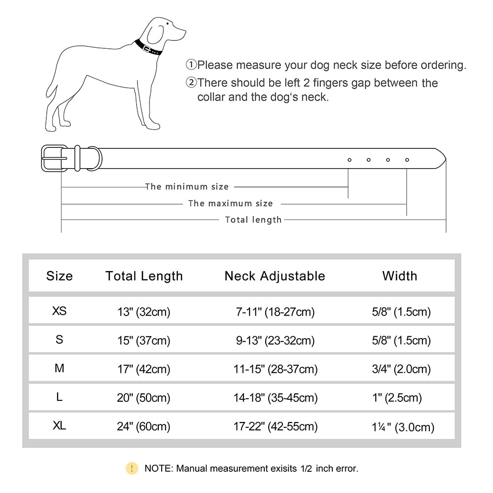 Collar de perro con placa de identificación de cuero personalizado